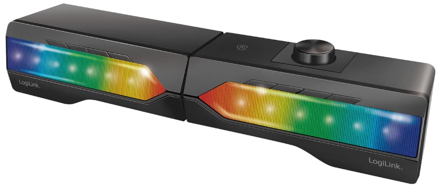 LogiLink Mobile Soundbar mit Partylicht, schwarz