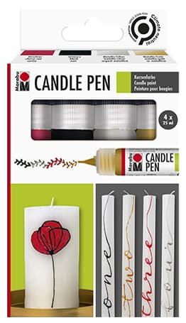 Marabu Kerzenmalfarbe , Candle Pen, , 4er Set
