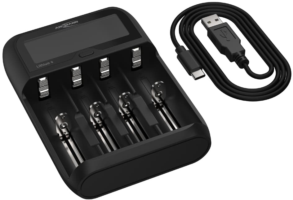 ANSMANN Ladegerät , Lithium 4, , für NiMH & Li-Ion Akkus