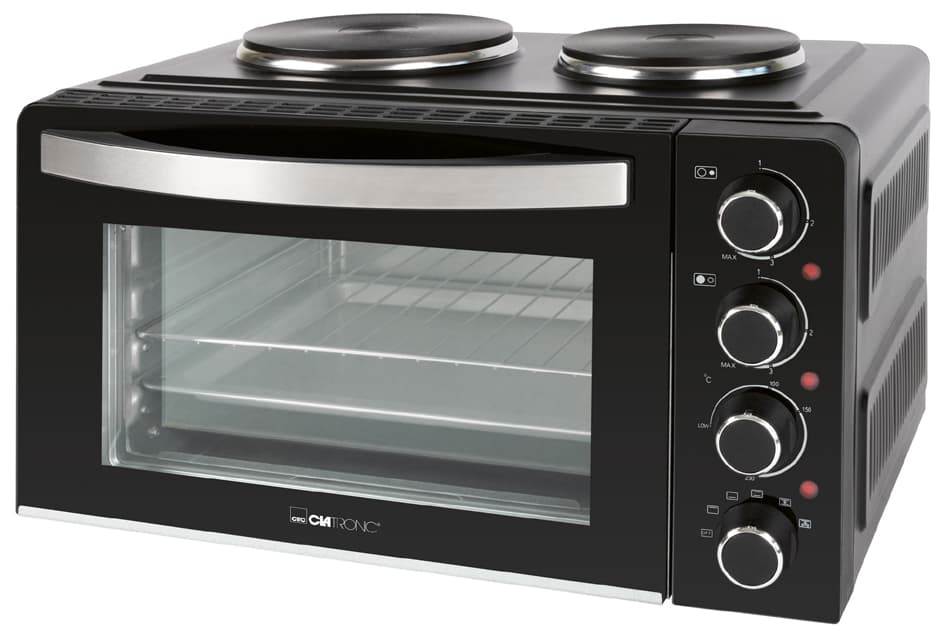 CLATRONIC Kleinküche KK 3786, mit 2 Kochplatten, schwarz