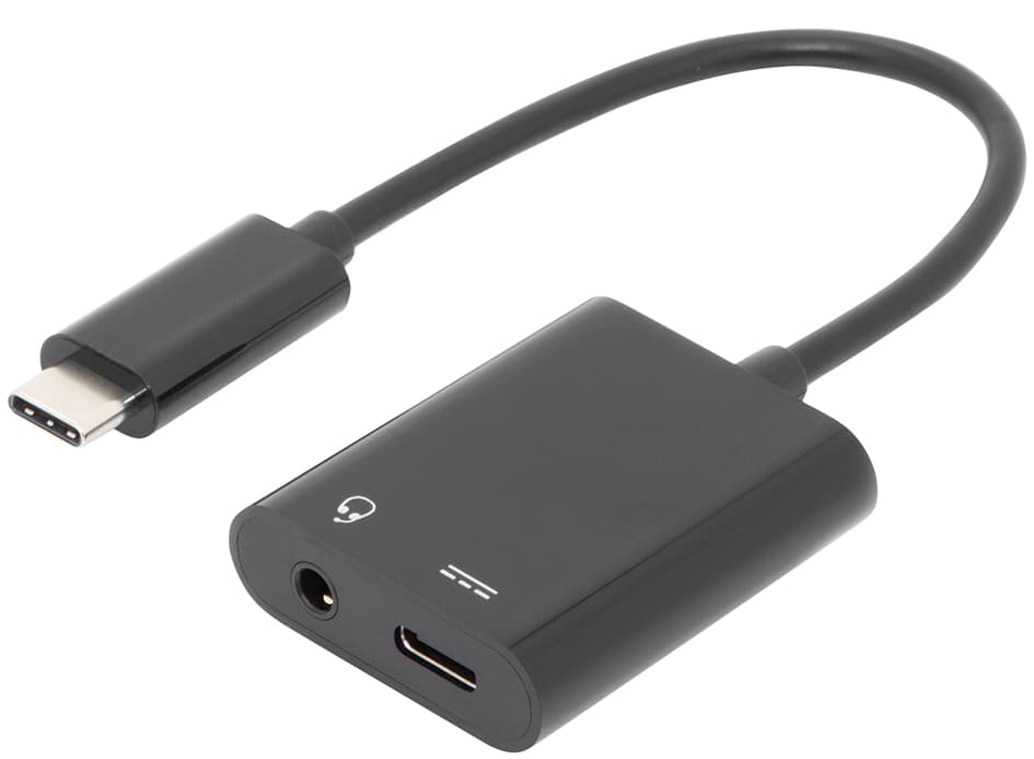 DIGITUS USB Verteilerkabel, USB-C + 3,5 mm Klinke, 0,2 m