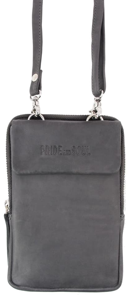 PRIDE&SOUL Smartphone-Umhängetasche LORIS, Leder, grau