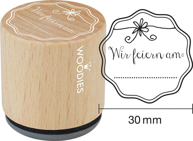 COLOP Motiv-Stempel Woodies , Wir feiern am...,
