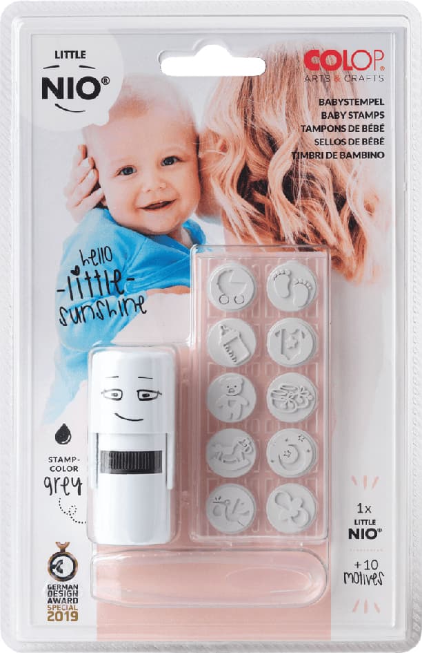 COLOP Motivstempel-Set , LITTLE NIO, Baby, weiß
