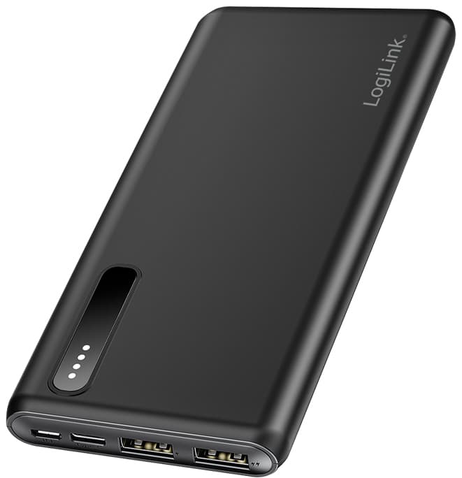 LogiLink Powerbank, 8.000 mAh, 2x USB-A, schwarz