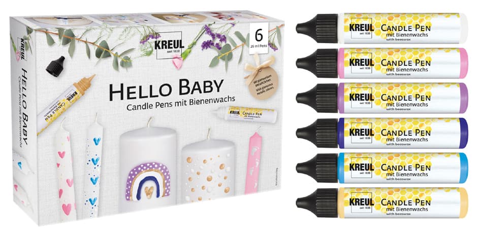 KREUL Candle Pen , Hello Baby, , 6er-Set