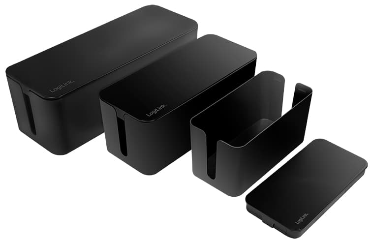 LogiLink Kabelbox-Set, 3 Größen, schwarz