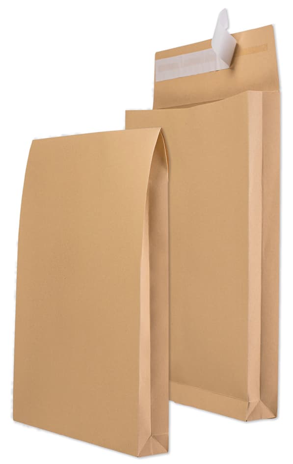 MAILmedia Faltenversandtasche C4, ohne Fenster, braun