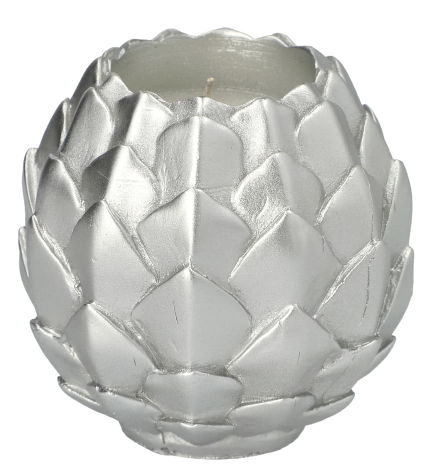 STARPAK Kugelkerze , Pine Cone, , silber