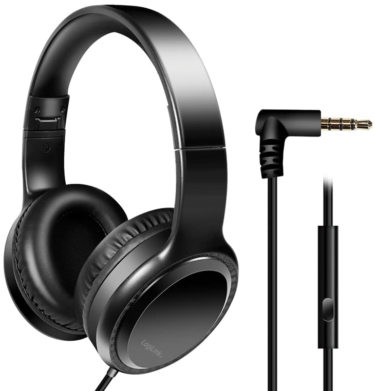 LogiLink Stereo Headset, mit Mikrofon, schwarz
