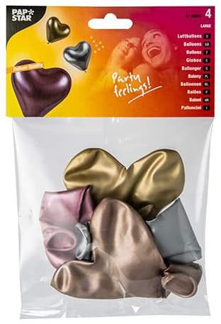 PAPSTAR Luftballons , Glossy Heart, , farbig sortiert