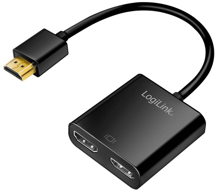 LogiLink 4K/60 Hz HDMI Splitter, Downscaler, EDID, 2-fach
