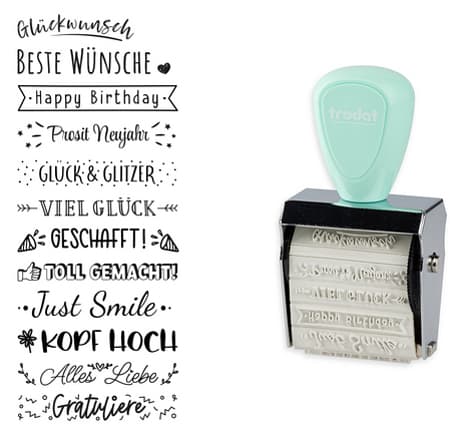 trodat Kreativstempel-Set Creative Mini , Beste Wünsche,