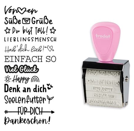 trodat Kreativstempel-Set Creative Mini , Nette Botschaften,