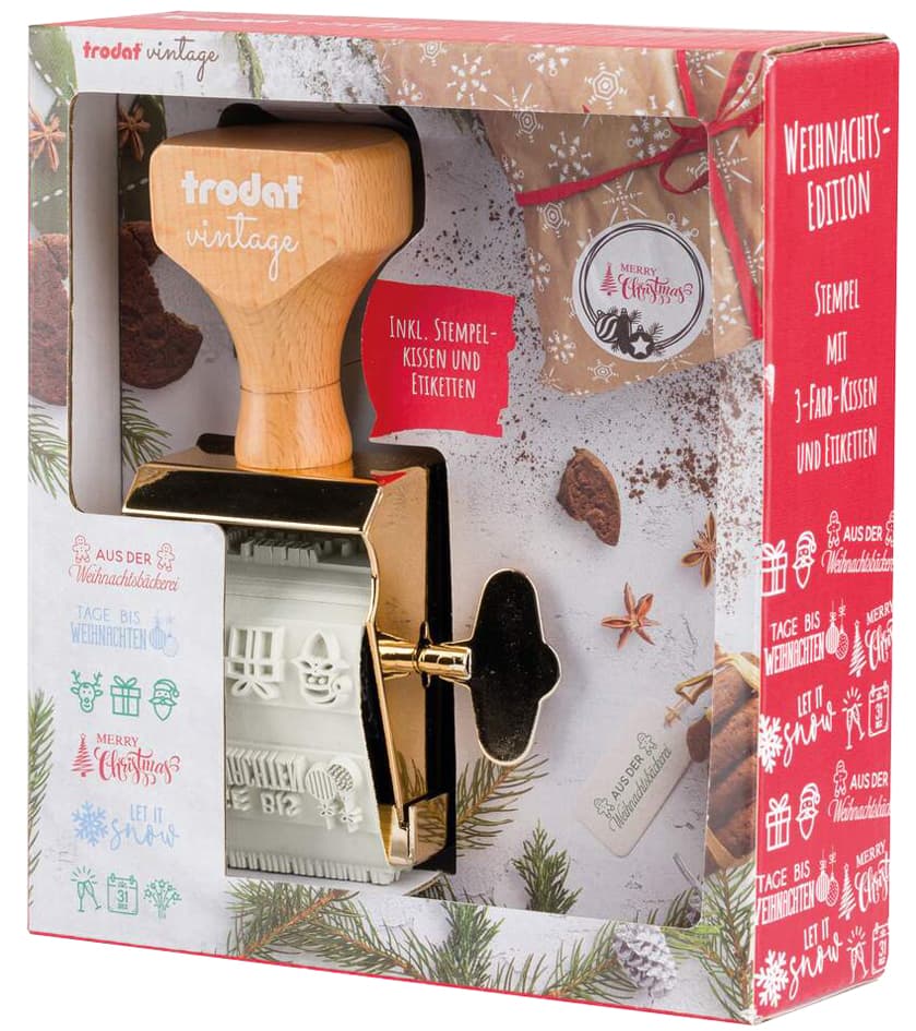 trodat Kreativstempel-Set VINTAGE , Weihnachts-Edition,