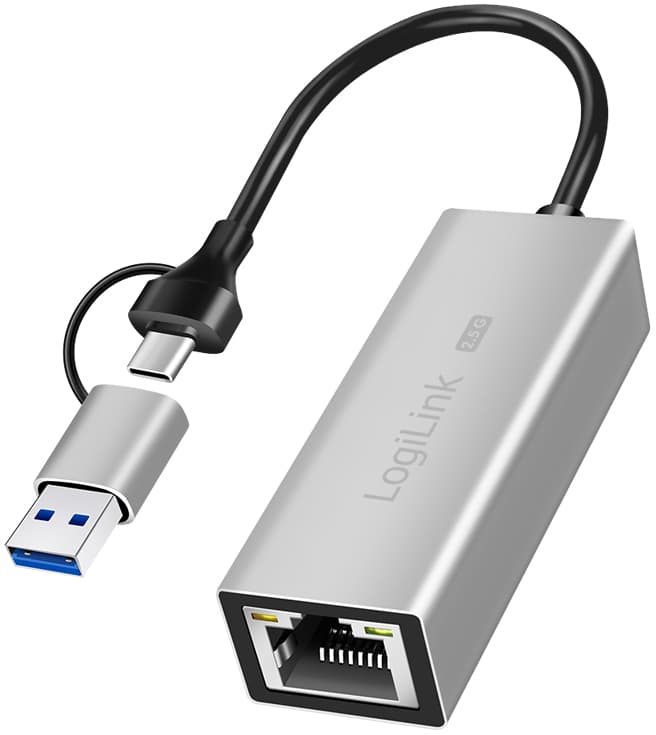LogiLink USB auf RJ45 Ethernet Netzwerkadapter, grau
