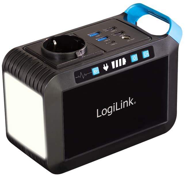 LogiLink Mobiles Ladegerät/Powerstation, 80 Watt, schwarz