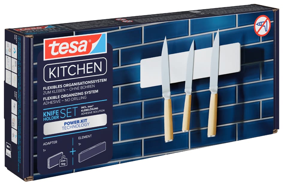 tesa KITCHEN Messerhalter, weiß