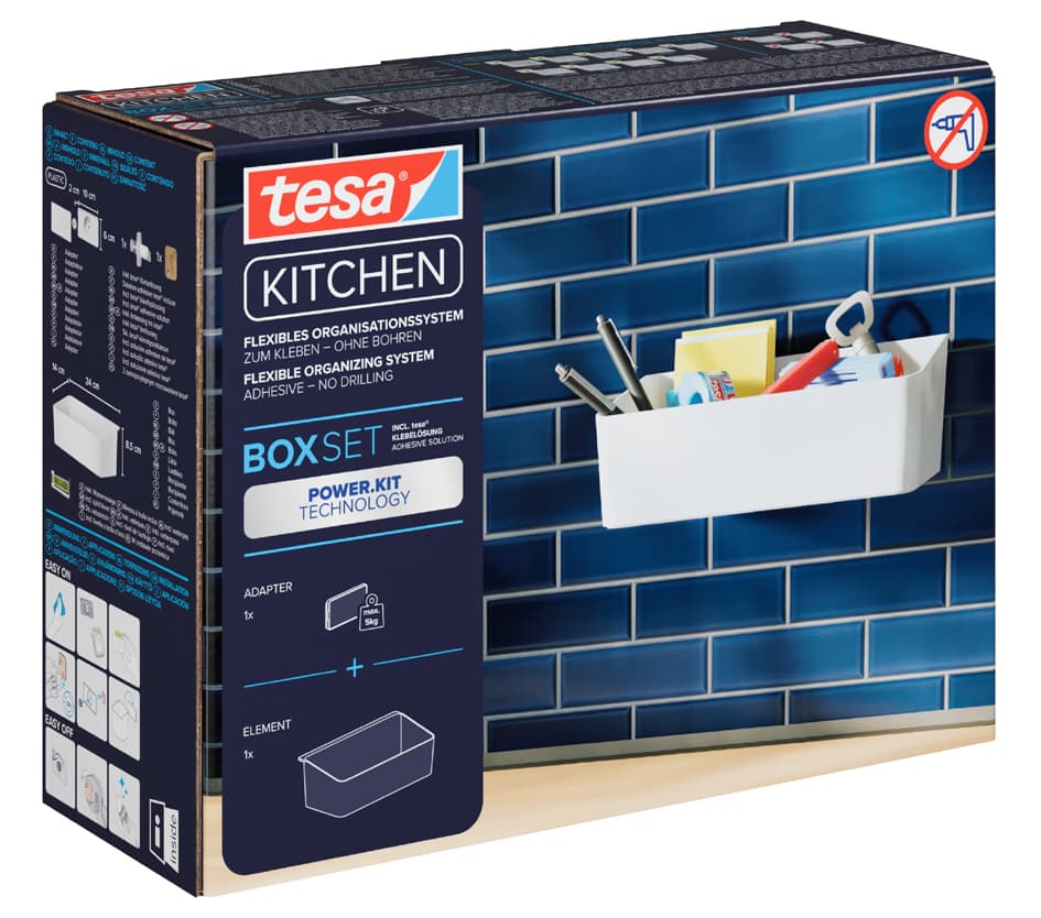 tesa KITCHEN Organisationsbox, weiß