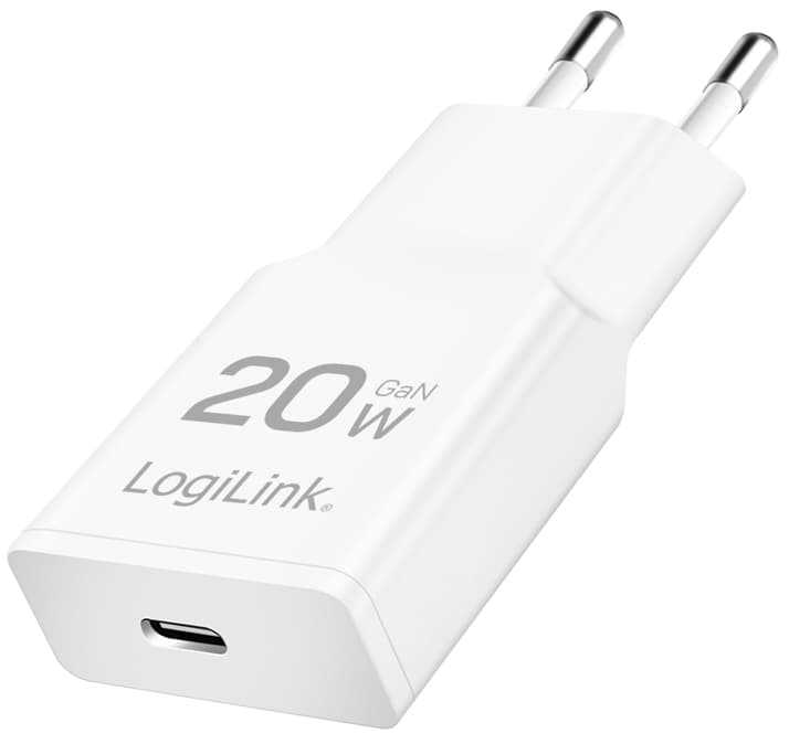 LogiLink USB-Steckdosenadapter, 1x USB-C (PD), 20 Watt, weiß