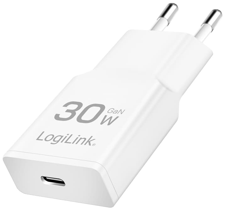 LogiLink USB-Steckdosenadapter, 1x USB-C (PD), 30 Watt, weiß