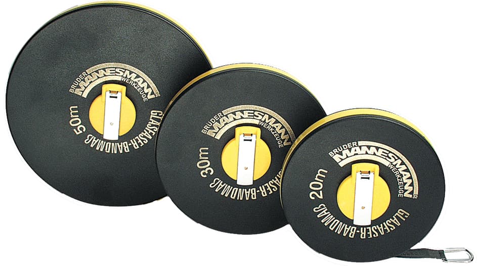 BRÜDER MANNESMANN Glasfaser-Bandmaß, Länge: 50 m