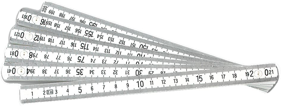 BRÜDER MANNESMANN Kunststoff-Gliedermaßstab, 2,0 m, weiß