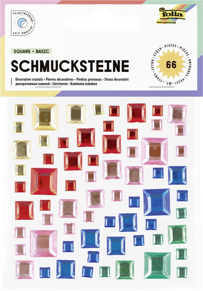 folia Schmucksteine SQUARE BASIC, selbstklebend