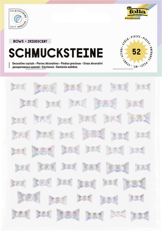 folia Schmucksteine BOWS IRIDESCENT, selbstklebend