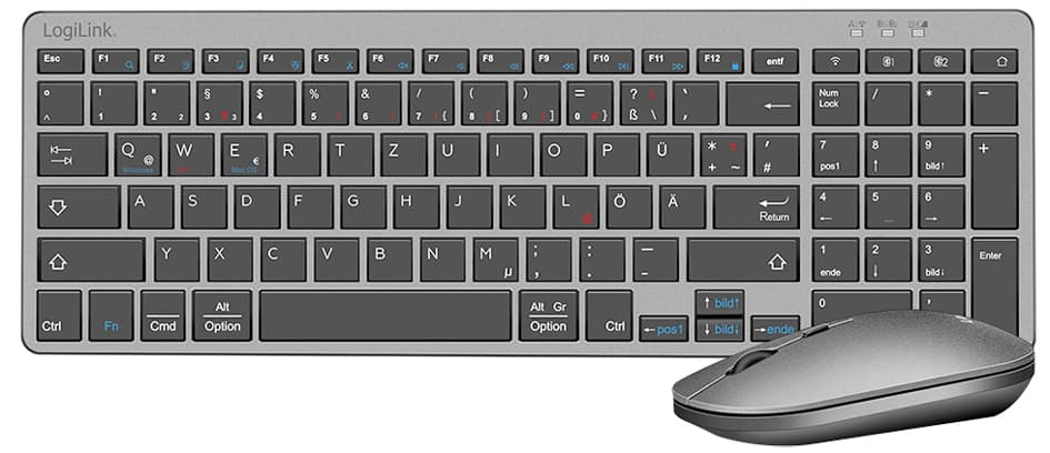 LogiLink BT Dual-Mode Desktop-Set, kabellos, grau/anthrazit
