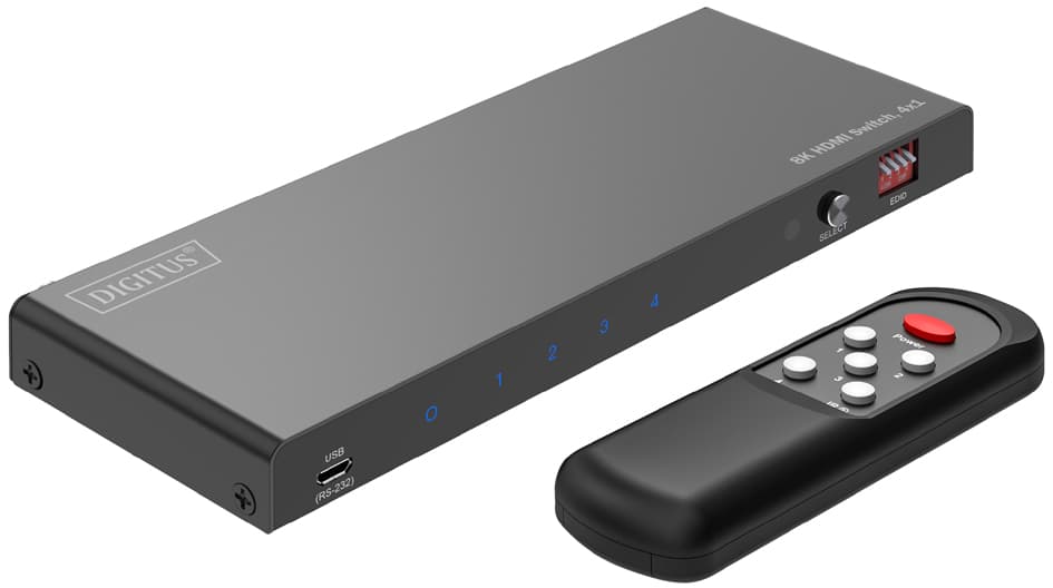 DIGITUS 8K HDMI Switch, 4x1, schwarz