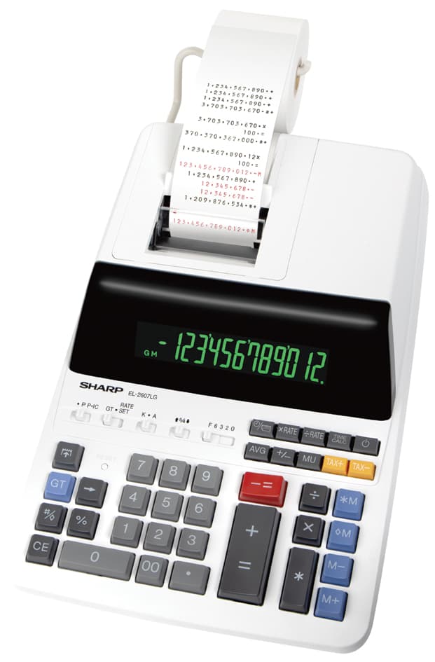 SHARP druckender Tischrechner EL-2607 LG