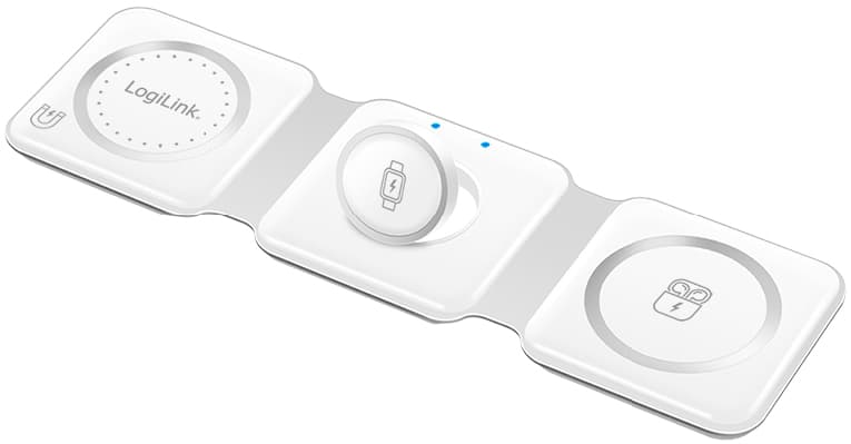LogiLink Faltbare Ladestation für iPhone/Apple Watch/AirPods