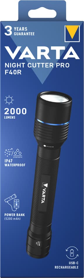 VARTA Premium-Taschenlampe , NIGHT CUTTER PRO F40R, , schwarz