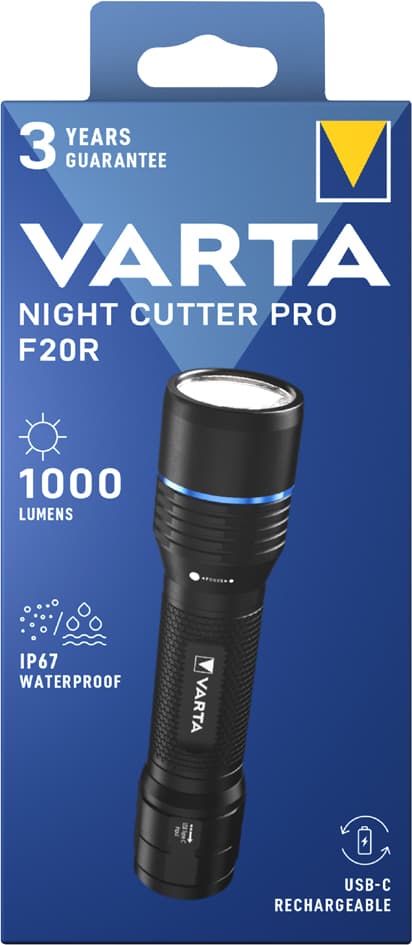 VARTA Premium-Taschenlampe , NIGHT CUTTER PRO F20R, , schwarz