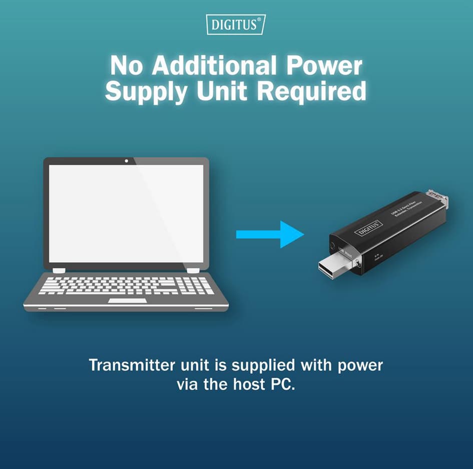 DIGITUS USB 3.2 Gen1 Extender, 4 Ports, Fiber, 20 km