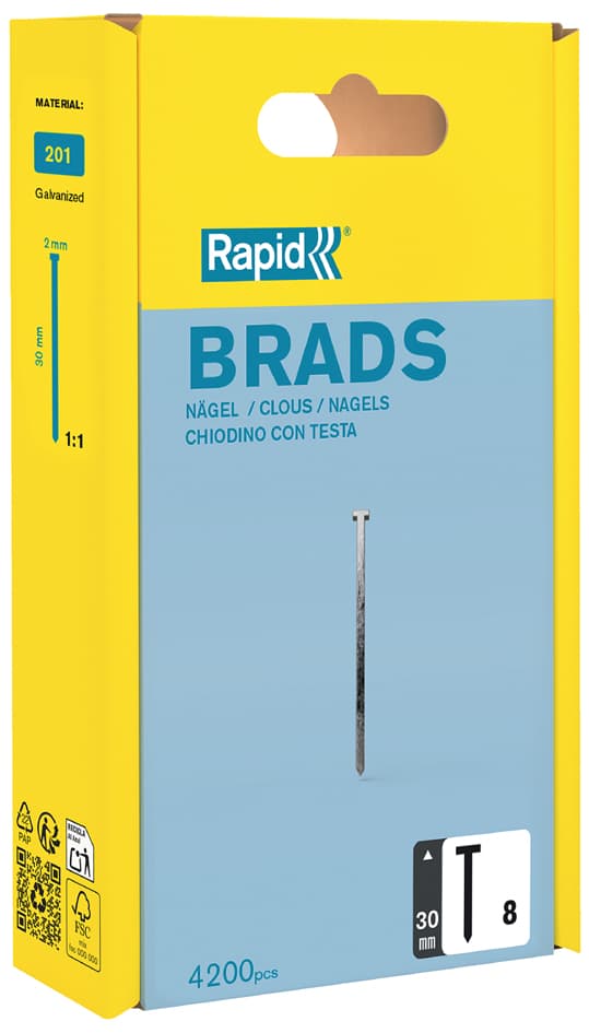 Rapid Nägel Typ 8, 30 mm, galvanisiert, Großpackung