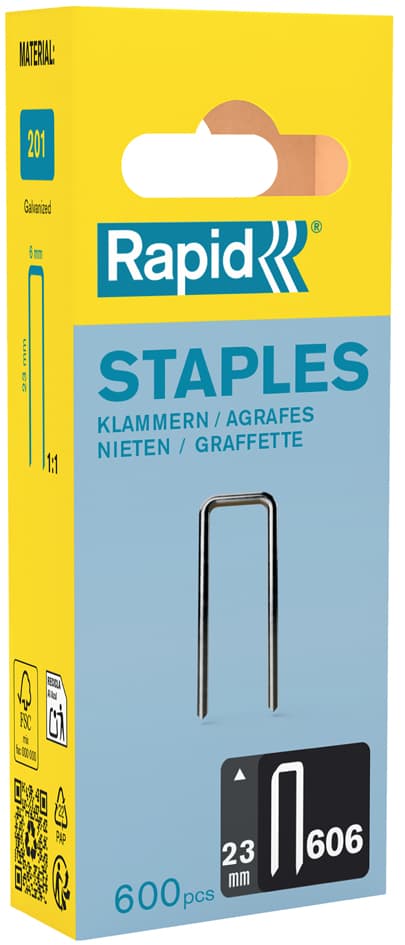 Rapid Schmalrückenklammern Typ 606, 23 mm, Kleinpackung