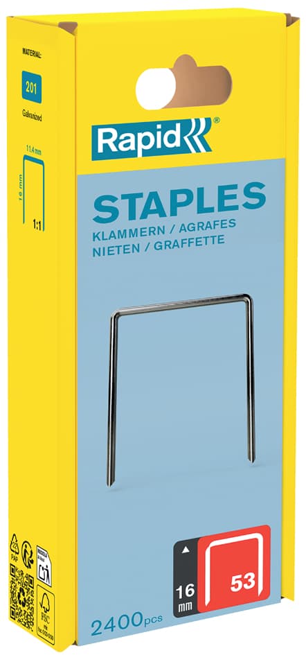 Rapid Feindrahtklammern Typ 53, 16 mm, Großpackung