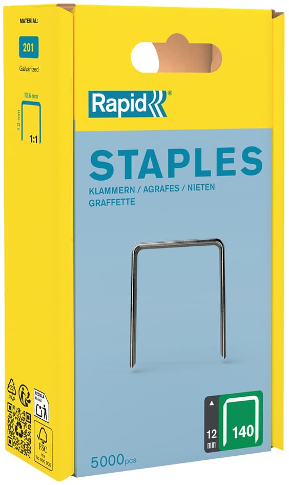 Rapid Flachdrahtklammern Typ 140, 12 mm, Großpackung