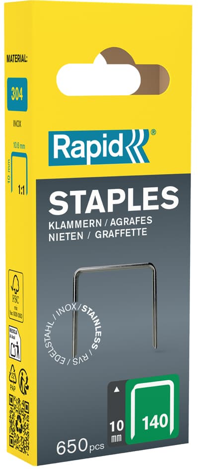 Rapid Flachdrahtklammern Typ 140, 10 mm, Kleinpackung