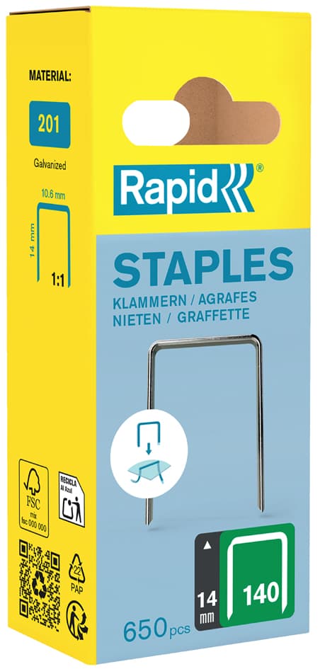 Rapid Flachdrahtklammern Typ 140, 14 mm, Kleinpackung