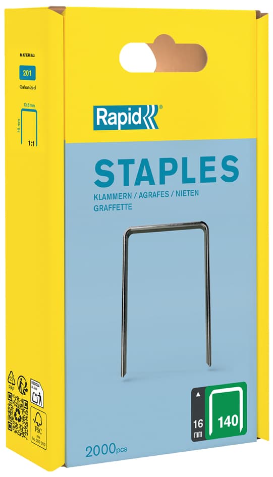 Rapid Flachdrahtklammern Typ 140, 16 mm, Großpackung