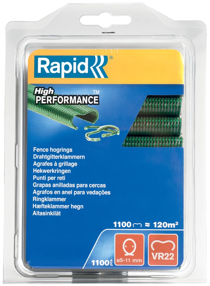 Rapid Zaun-Ringklammern VR22, Kunststoffüberzug, grün