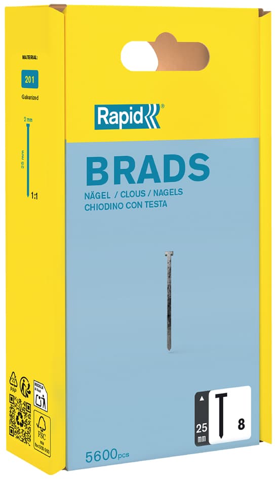Rapid Nägel Typ 8, 25 mm, galvanisiert, Großpackung