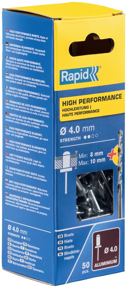 Rapid Blindniete Universal, 4,0 x 14 mm, aus Aluminium