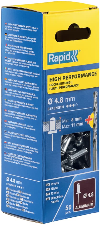 Rapid Blindniete Universal, 4,8 x 14 mm, aus Aluminium