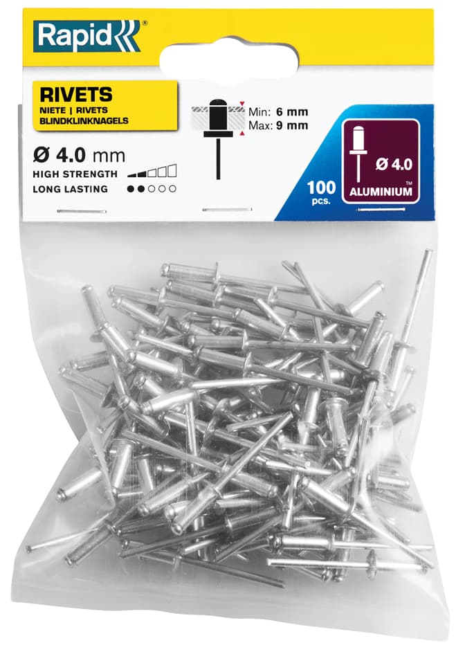 Rapid Blindniete Standard, 4,0 x 12 mm, aus Aluminium