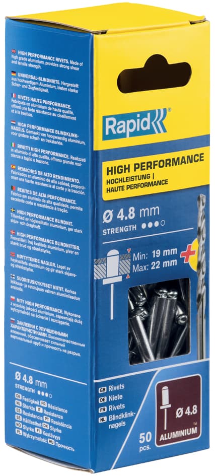 Rapid Blindniete Universal, 4,8 x 25 mm, aus Aluminium