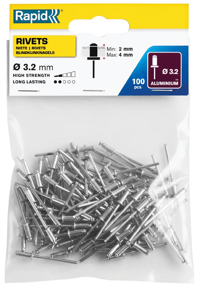 Rapid Blindniete Standard, 3,2 x 8 mm, aus Aluminium